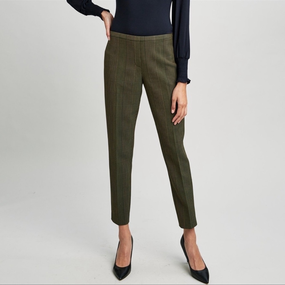 NWT Tahari Slim Fit Plaid Ankle Pants